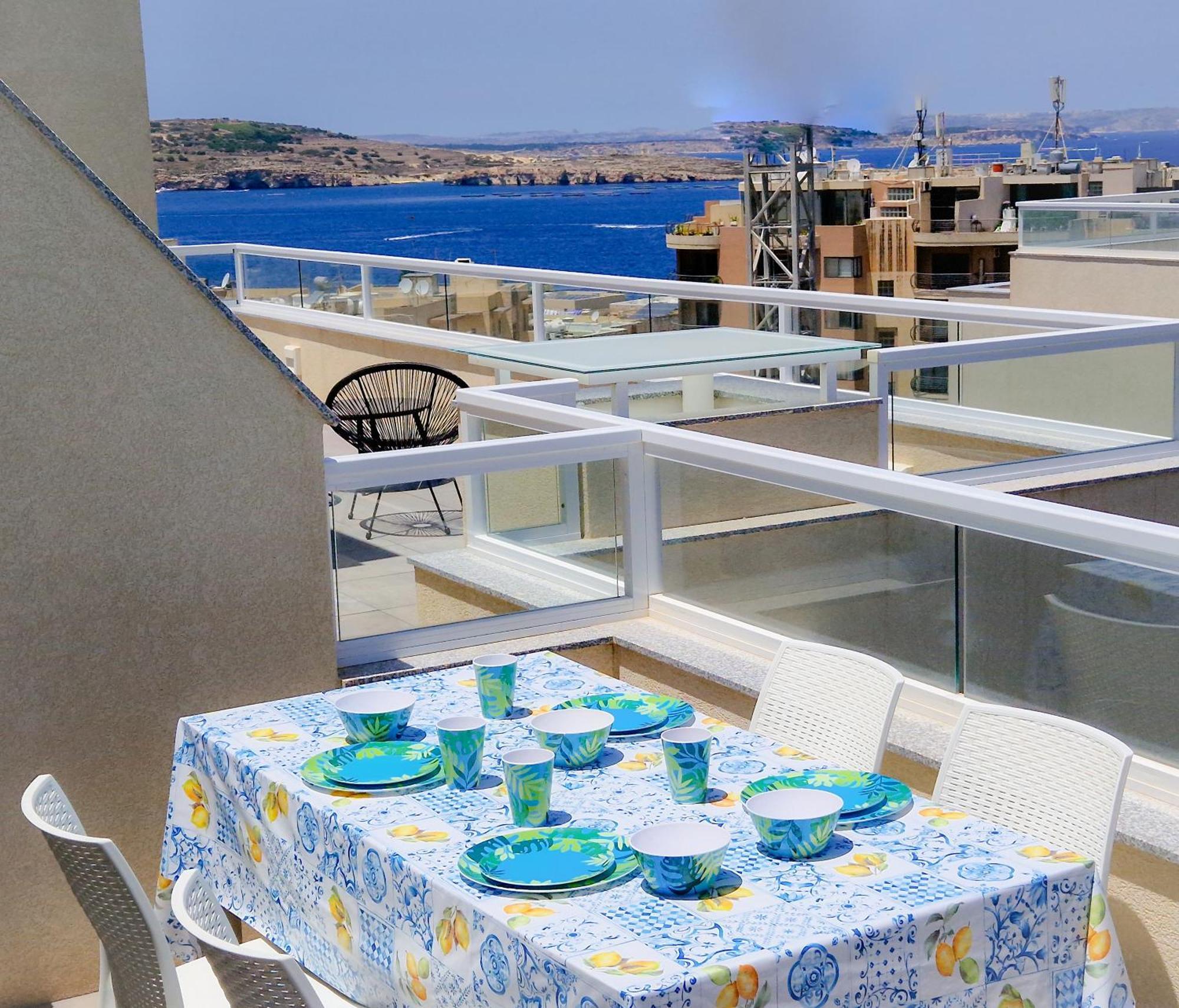 Appartement Sea View New Penthouse Terrace & Garage Parking à San Pawl il-Baħar Extérieur photo